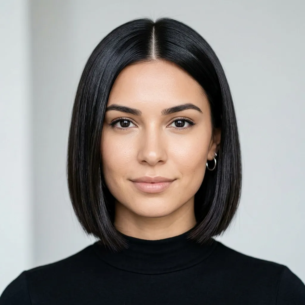 3. Sleek Middle-Part Bob for Security Line Confidence