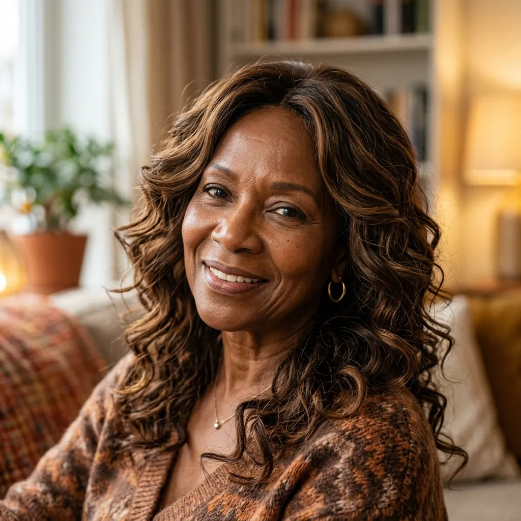 3. Soft Layered Curls at Shoulder Length