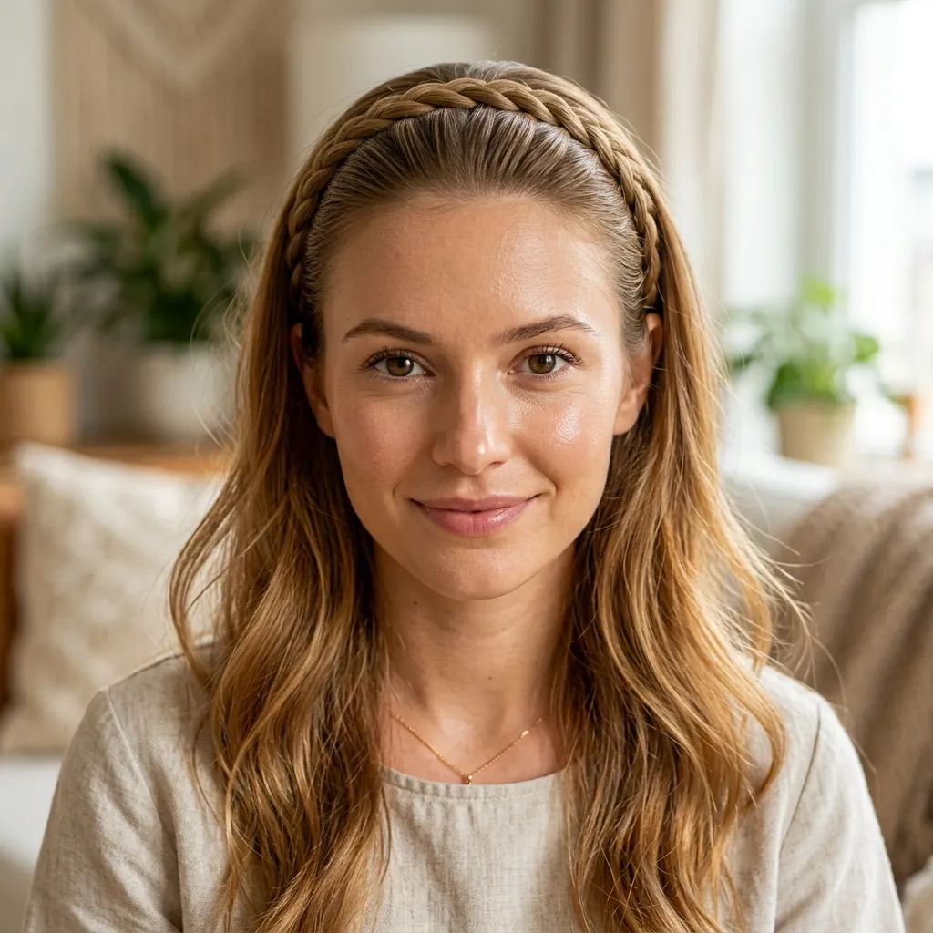 30. Simple Braided Headband for Everyday Elegance
