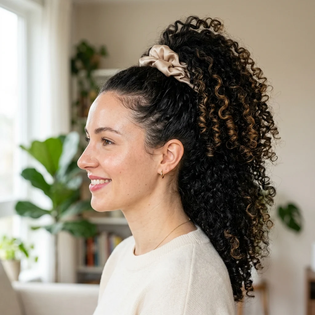4. Pineapple Updo for Curls (UPDO)