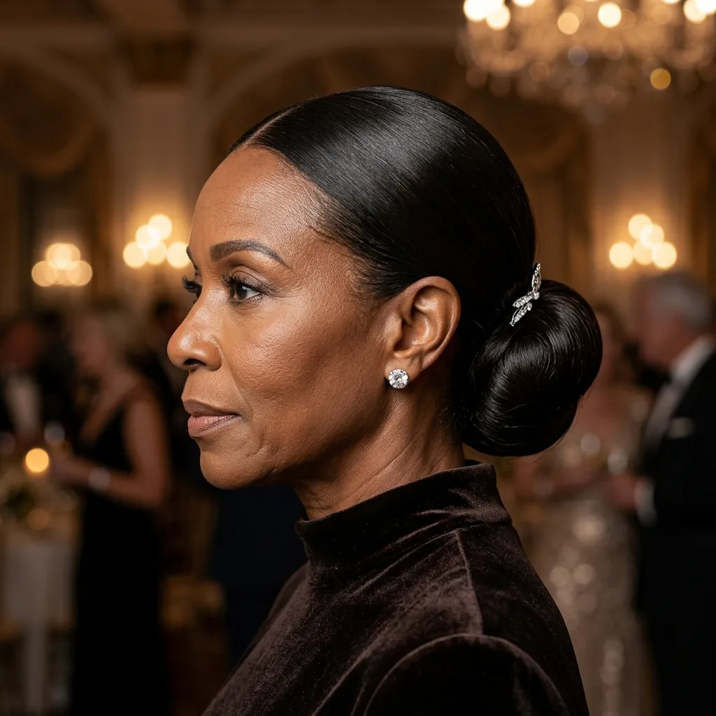 4. Sleek Low Bun Weave for Special Occasions