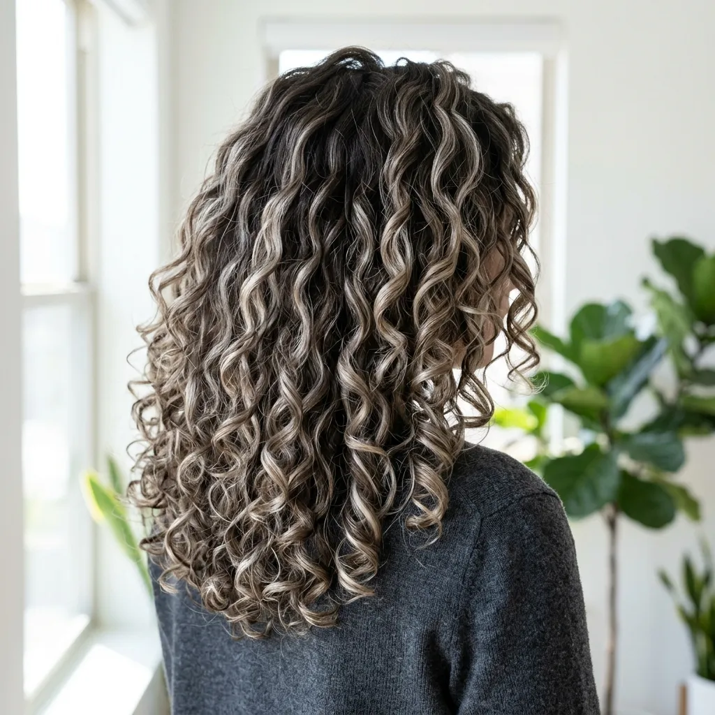 5. Ash Blonde Balayage on Curly Hair
