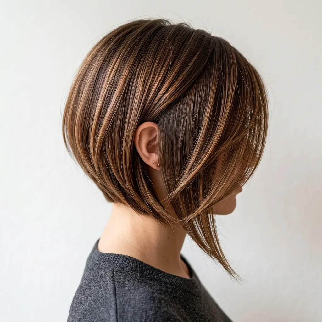 5. Asymmetrical Bob with Side-Swept Bangs