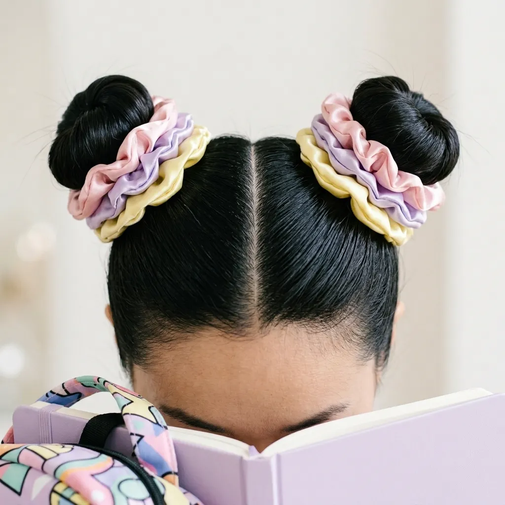5. Scrunchie Stack Space Buns