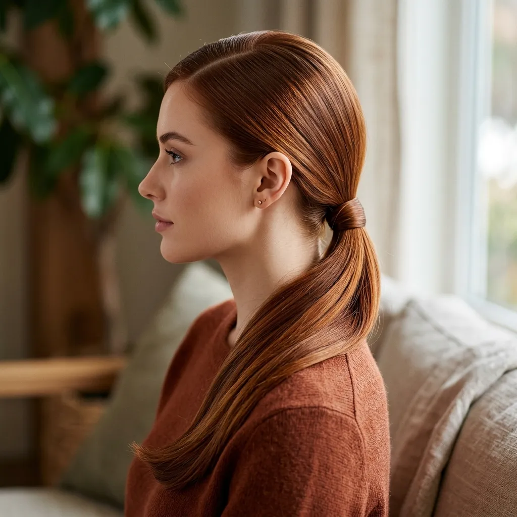 5. Side-Swept Low Ponytail