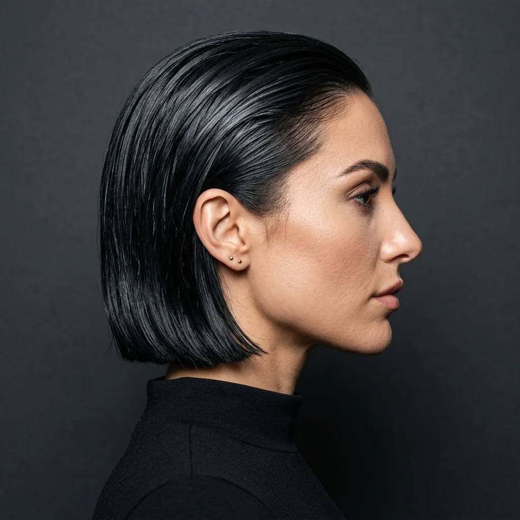 5. Slicked-Back Structured Bob