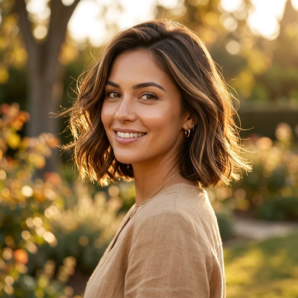 6. Caramel Balayage Over Brown Base