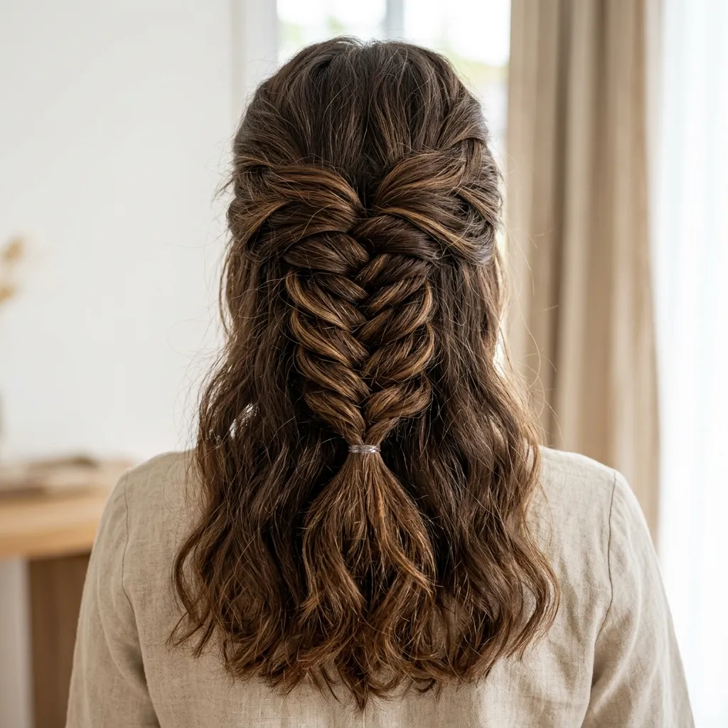 6. Chunky Textured Fishtail for Thick Hair