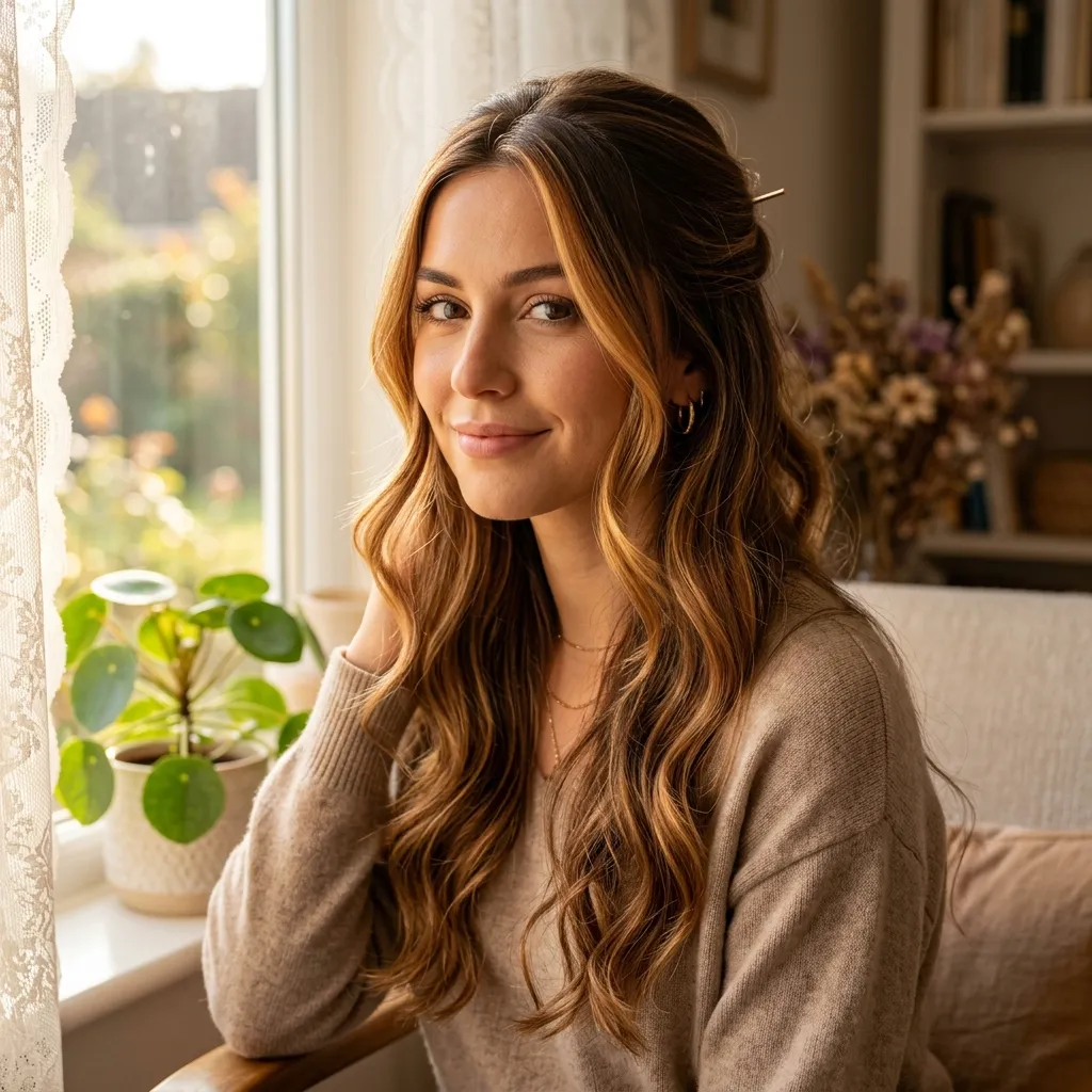 6. Face-Framing Balayage for Soft Formal Elegance