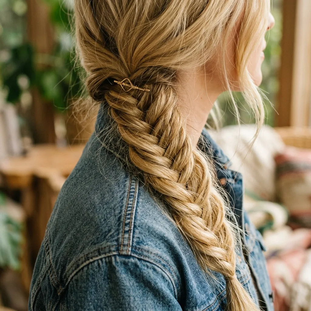 6. Side-Swept Fishtail Braid