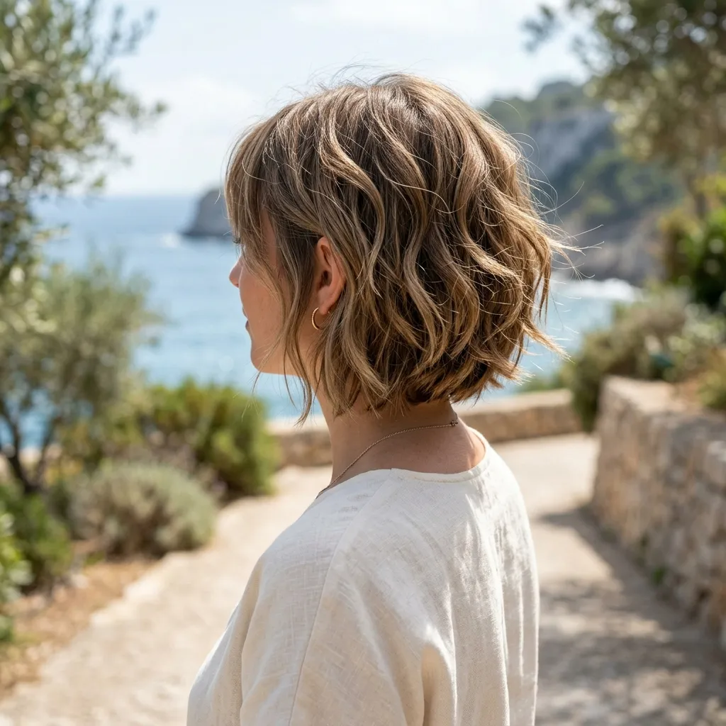 7. Beachy Wave Stacked Bob
