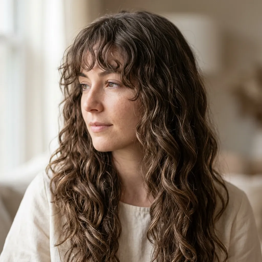 7. Natural Wave Bottleneck Bangs