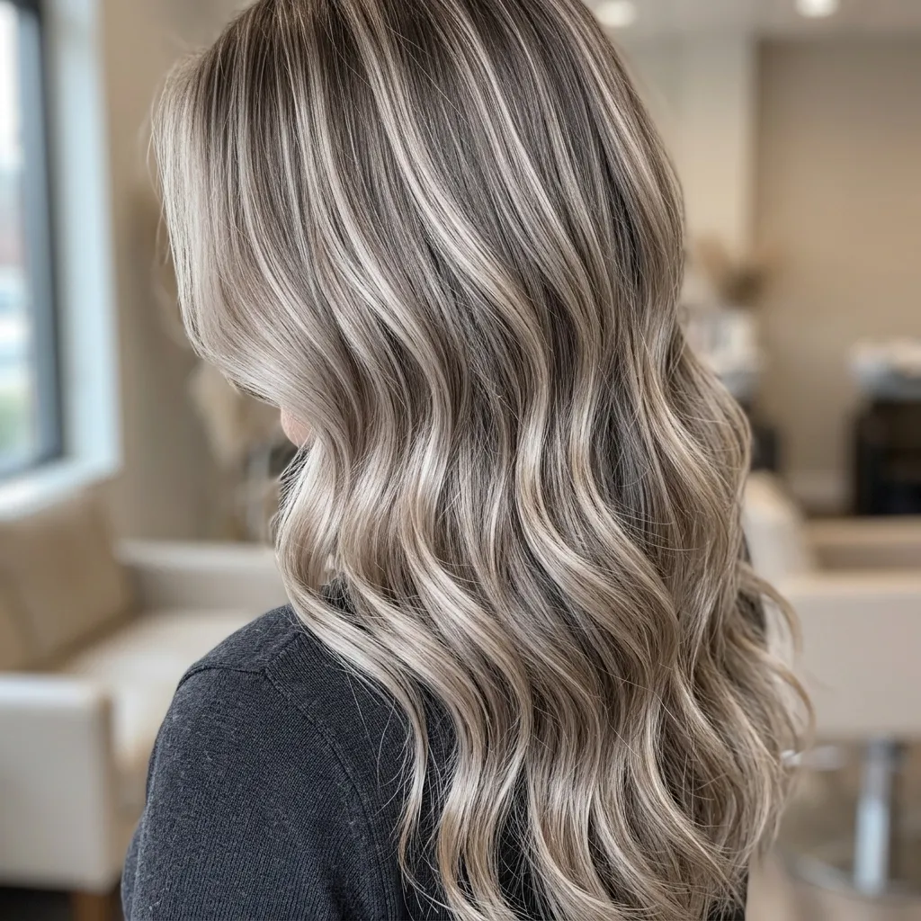 7. Pearl Ash Blonde Highlights and Lowlights