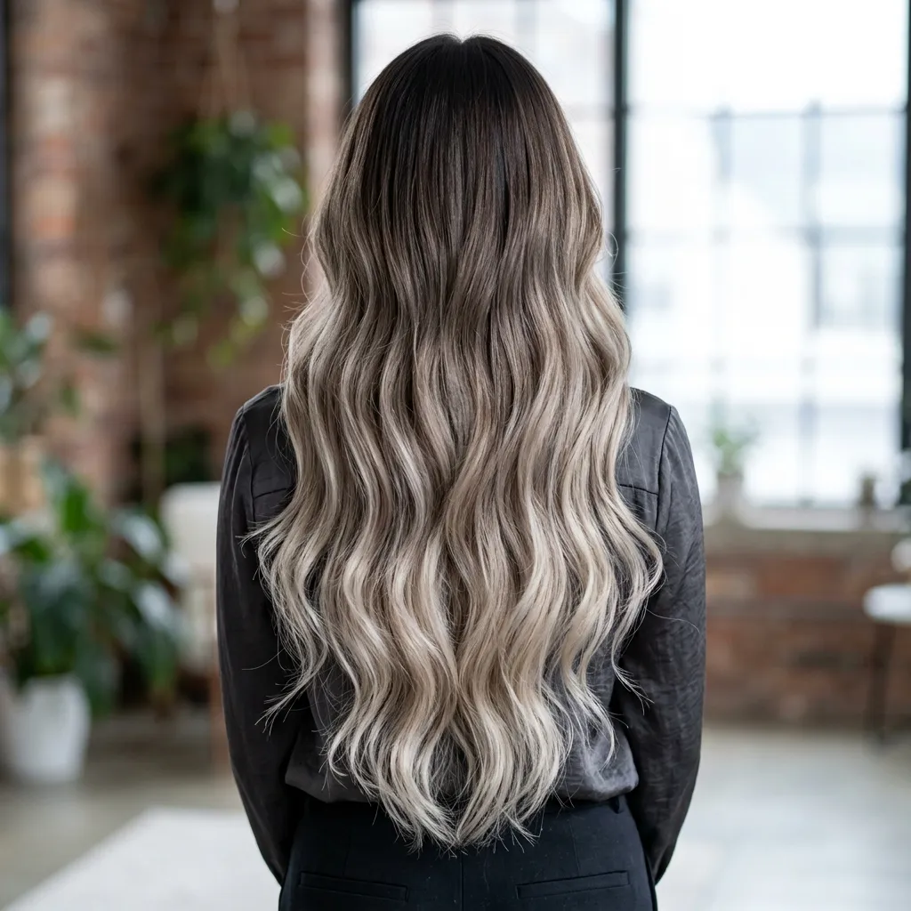 8. Ash Blonde Ombré for Long Hair