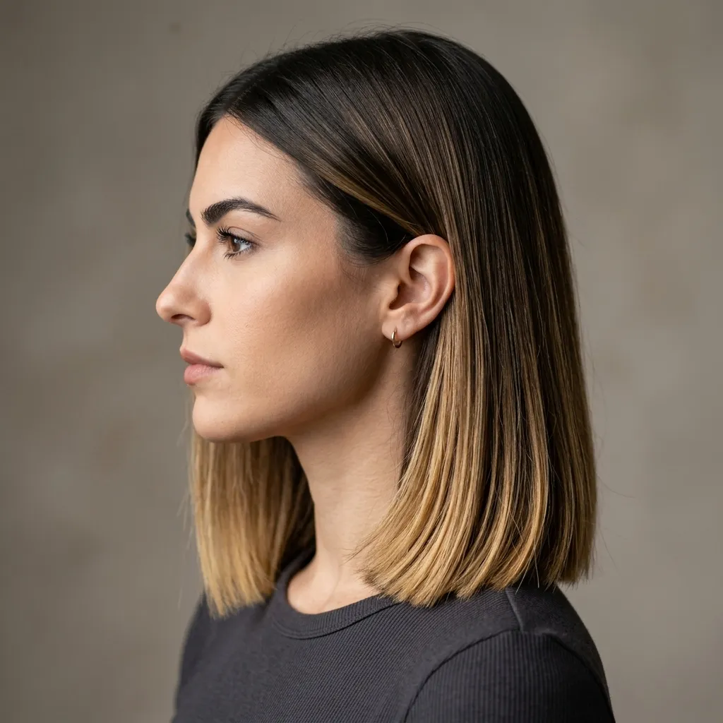 8. Balayage Paired with a Blunt Lob