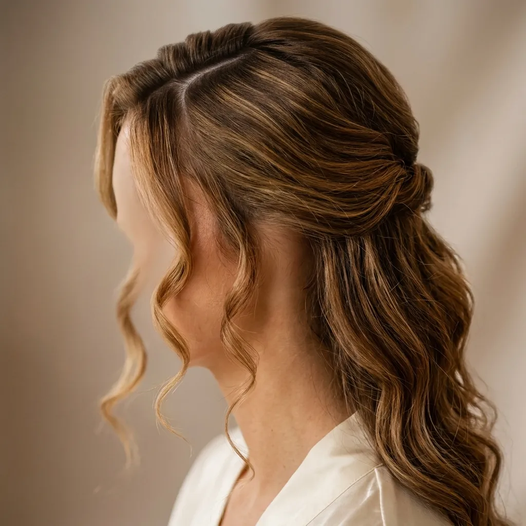 8. Deep Side Part with Face-Framing Tendrils