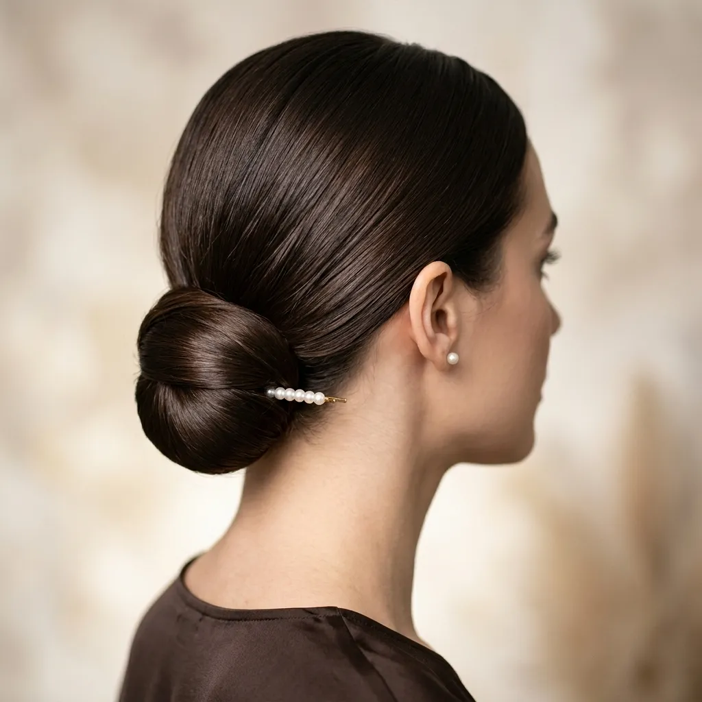 8. Elegant Low Chignon Bun