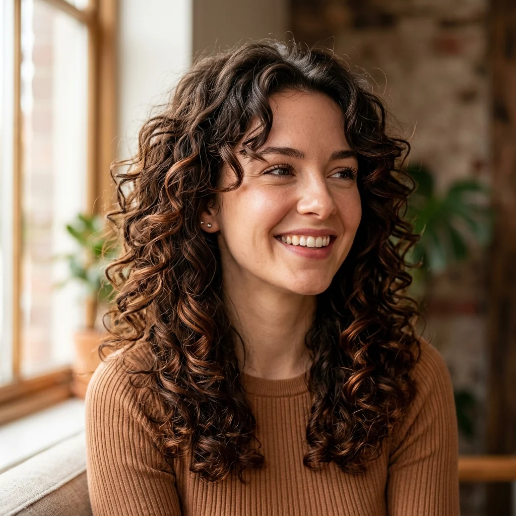 8. Feathered Layers for Curly Hair