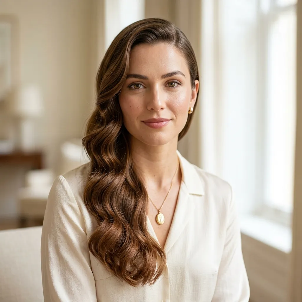 8. Soft Vintage Waves with a Deep Side Part