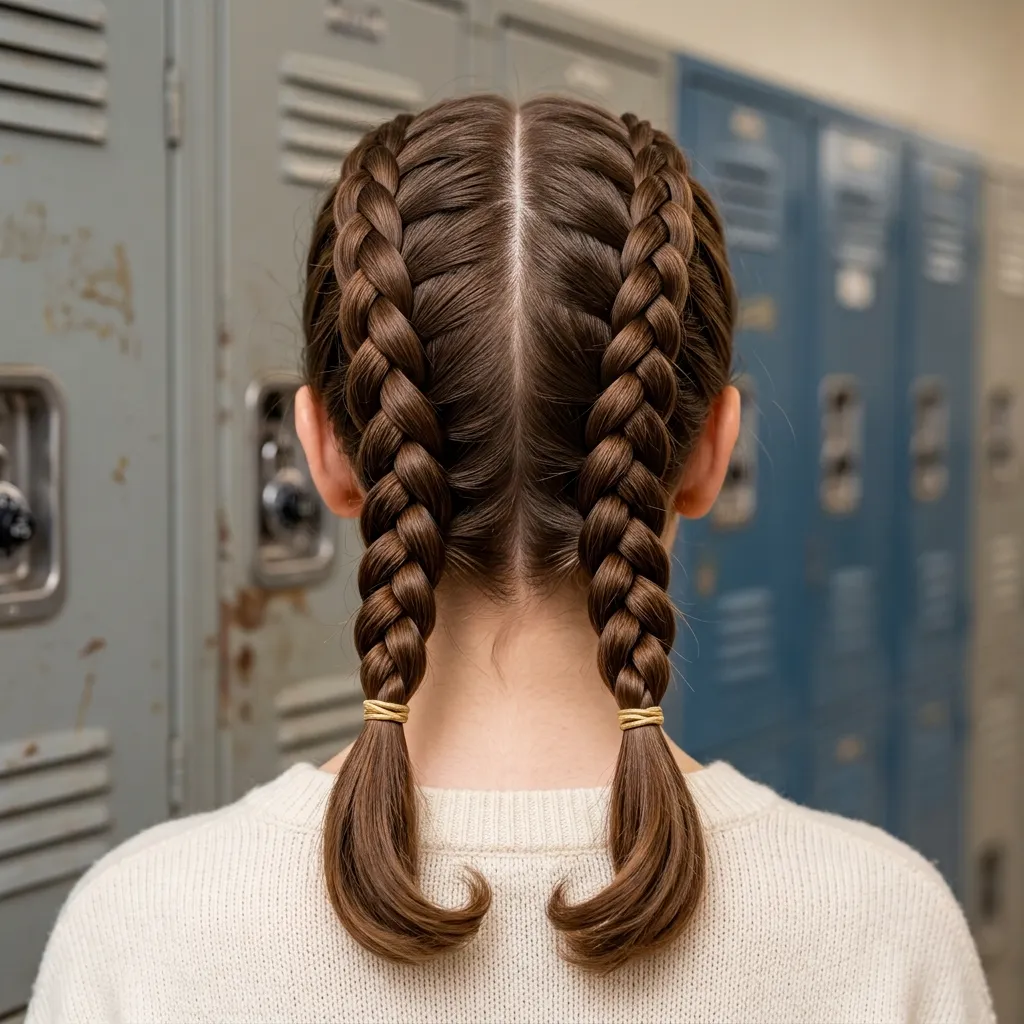 9. French Braid Pigtails