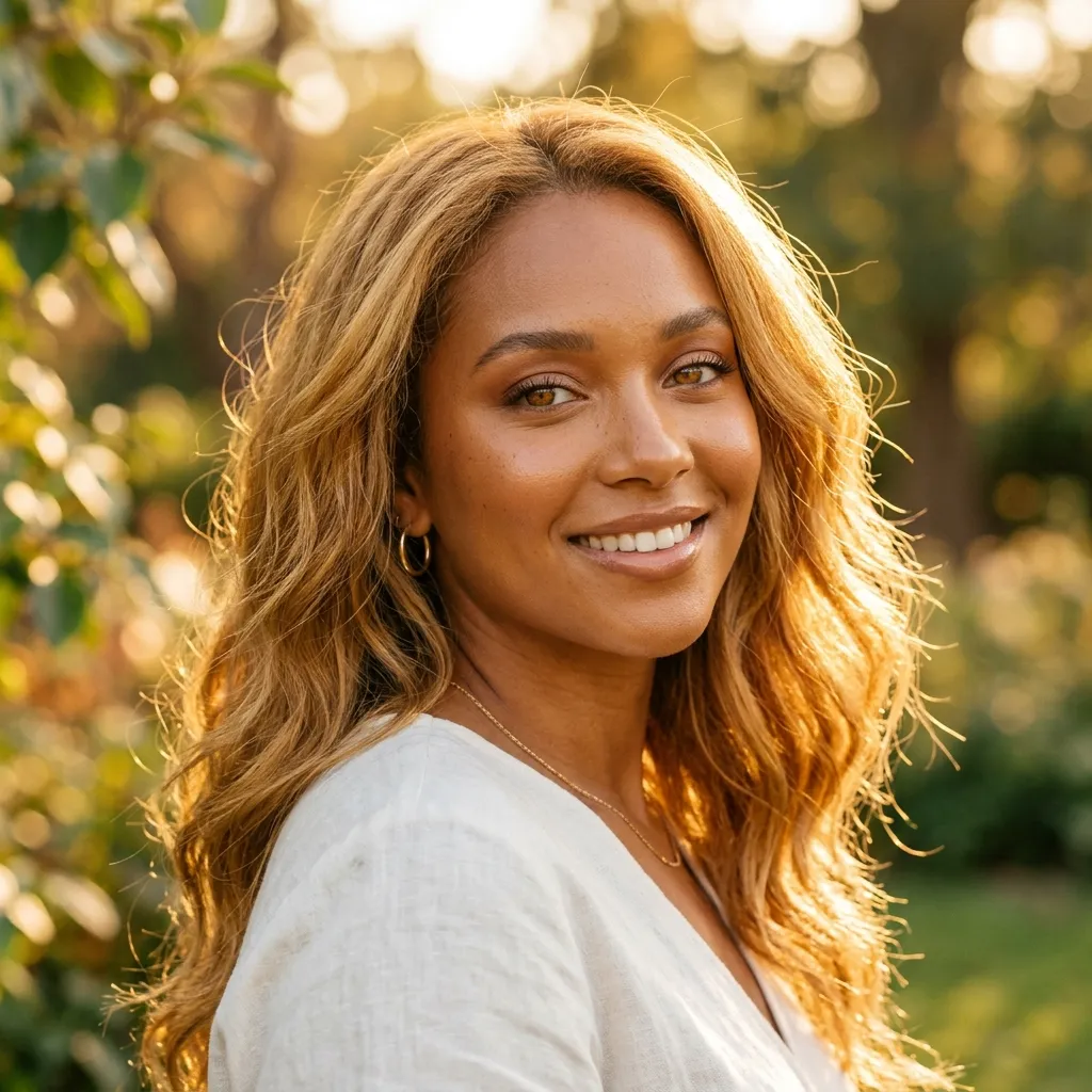 9. Hair Color for Brown Skin Golden Honey Blonde That Reads Warm in Natural Light