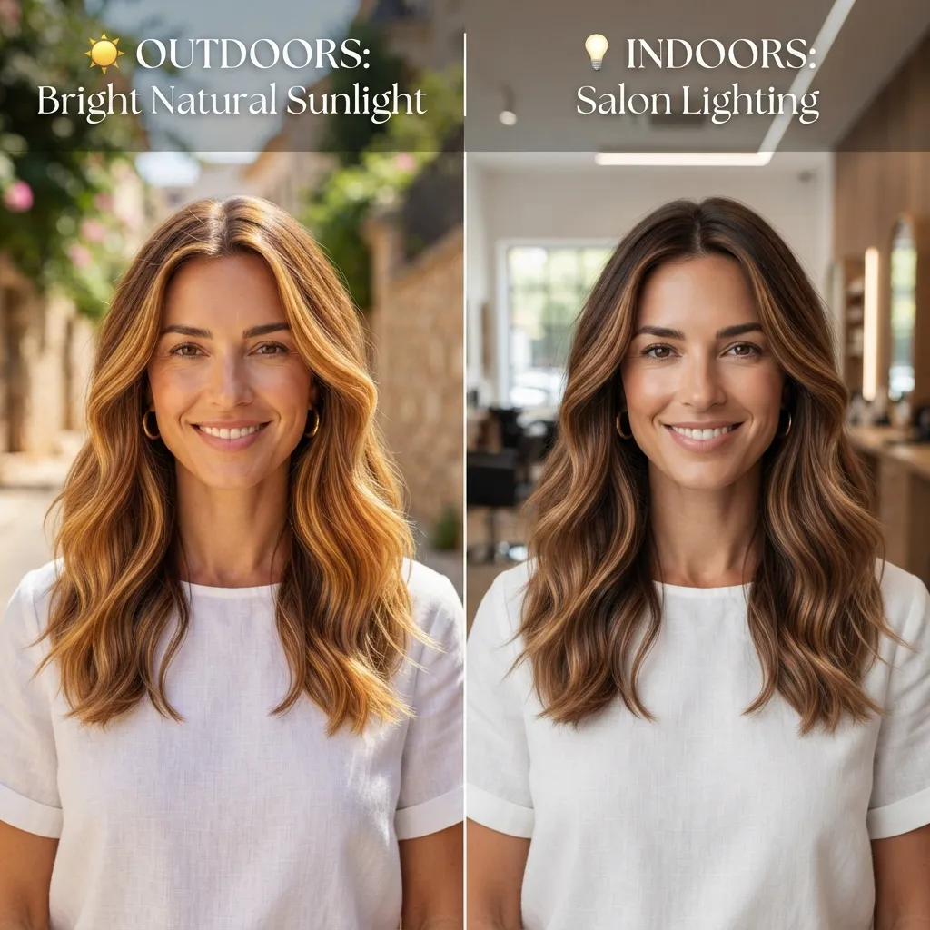 9. How Balayage Reads Differently in Sunlight vs. Salon Lighting