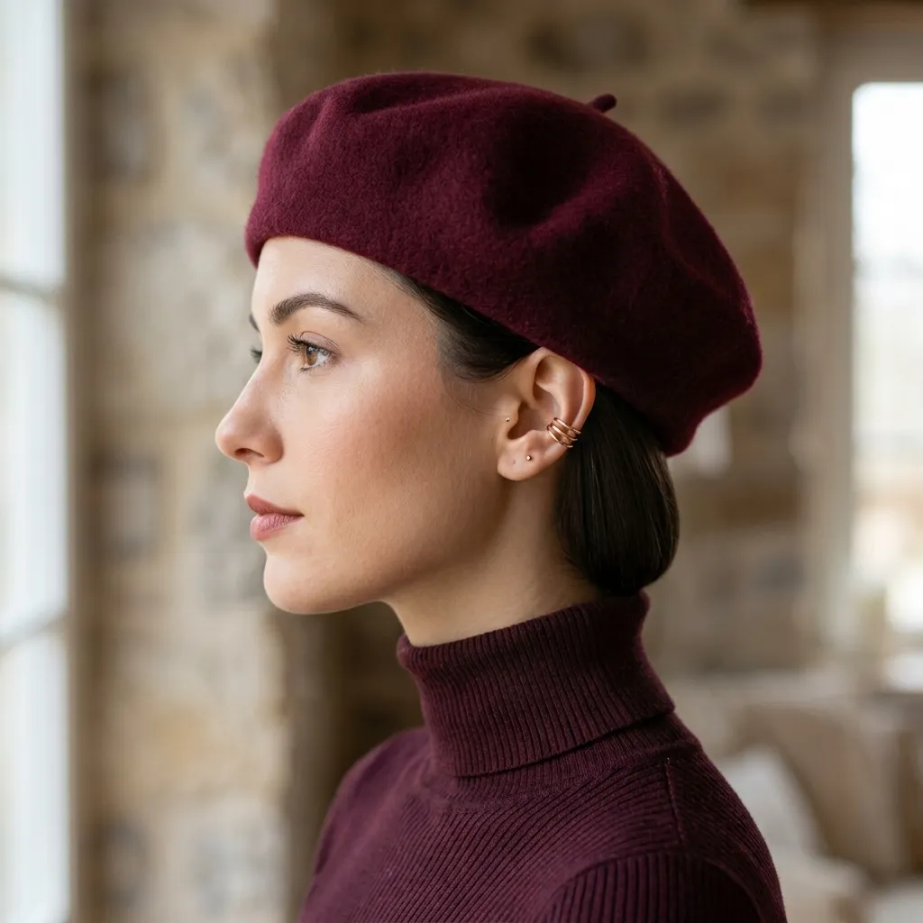 9. The Sleek Bob Tuck Under a Fitted Beret