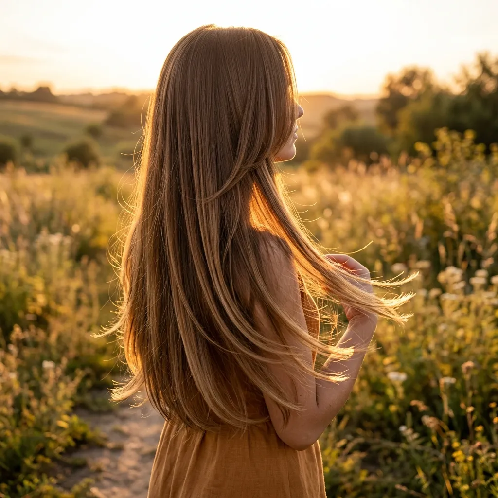 6. Long Layered Straight Hair