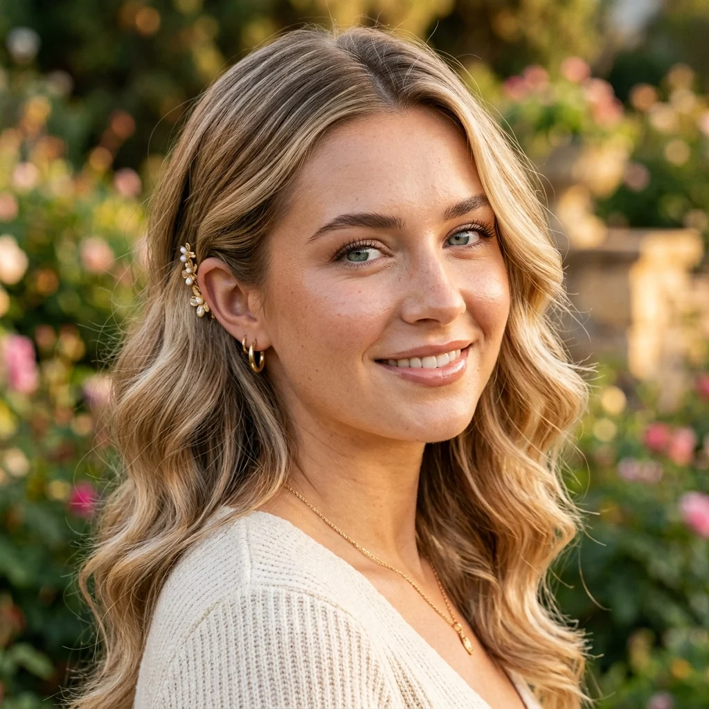 1. Champagne Blonde Balayage Waves