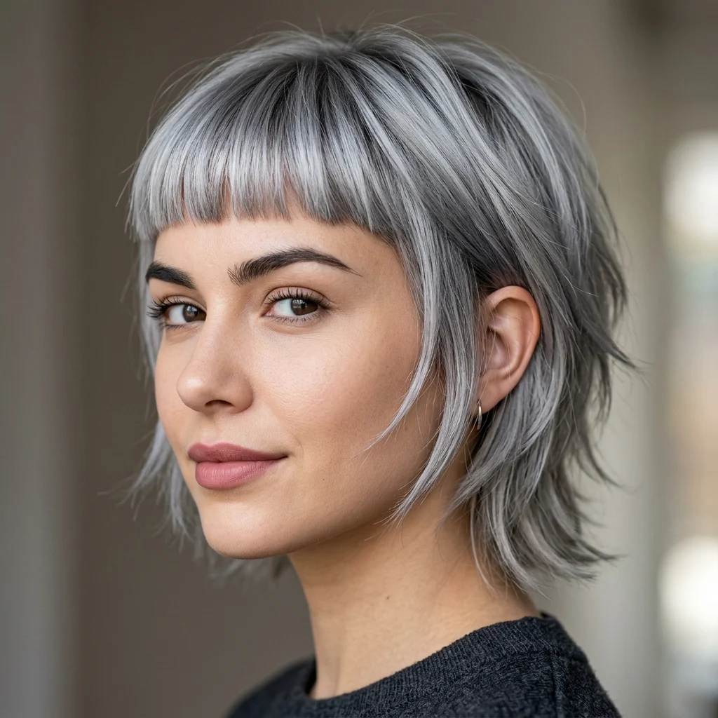 1. Classic Bixie Fringe with Silver Layers