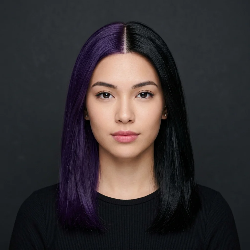 1. Deep Violet and Jet Black Vertical Split