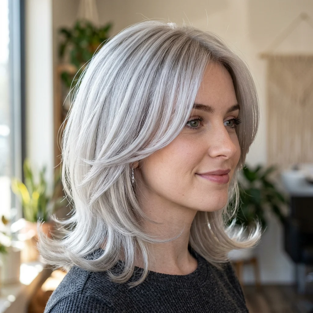 1. Icy Silver Blonde Base with Ash Toner (COLOR)