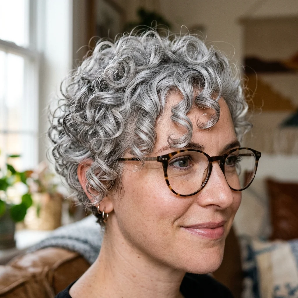 1. Soft Silver Ringlets with Cool Pearl Tones (COLOR)