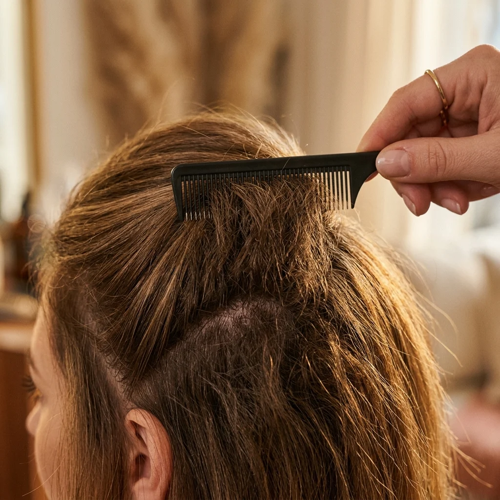 10. Backcombing at the Crown