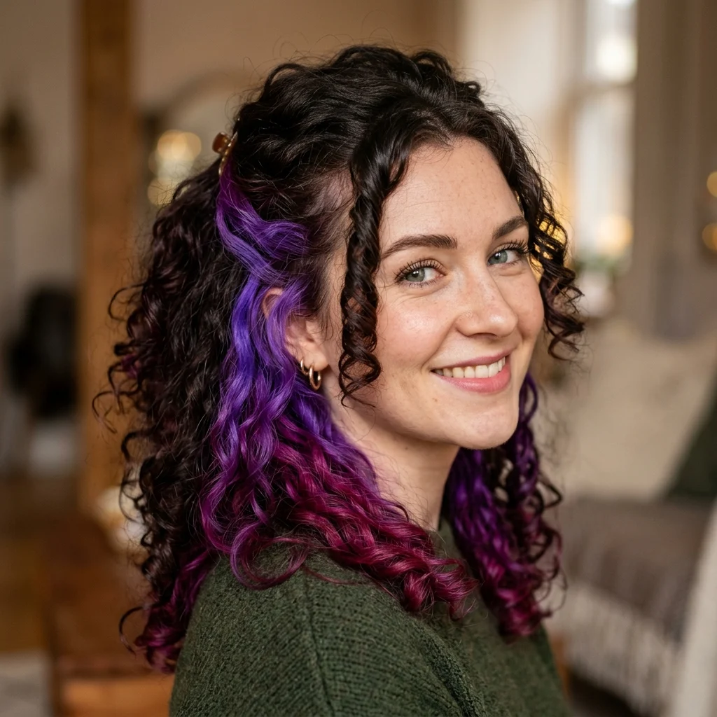 10. Peekaboo Color Underneath Curls (ACCENT)
