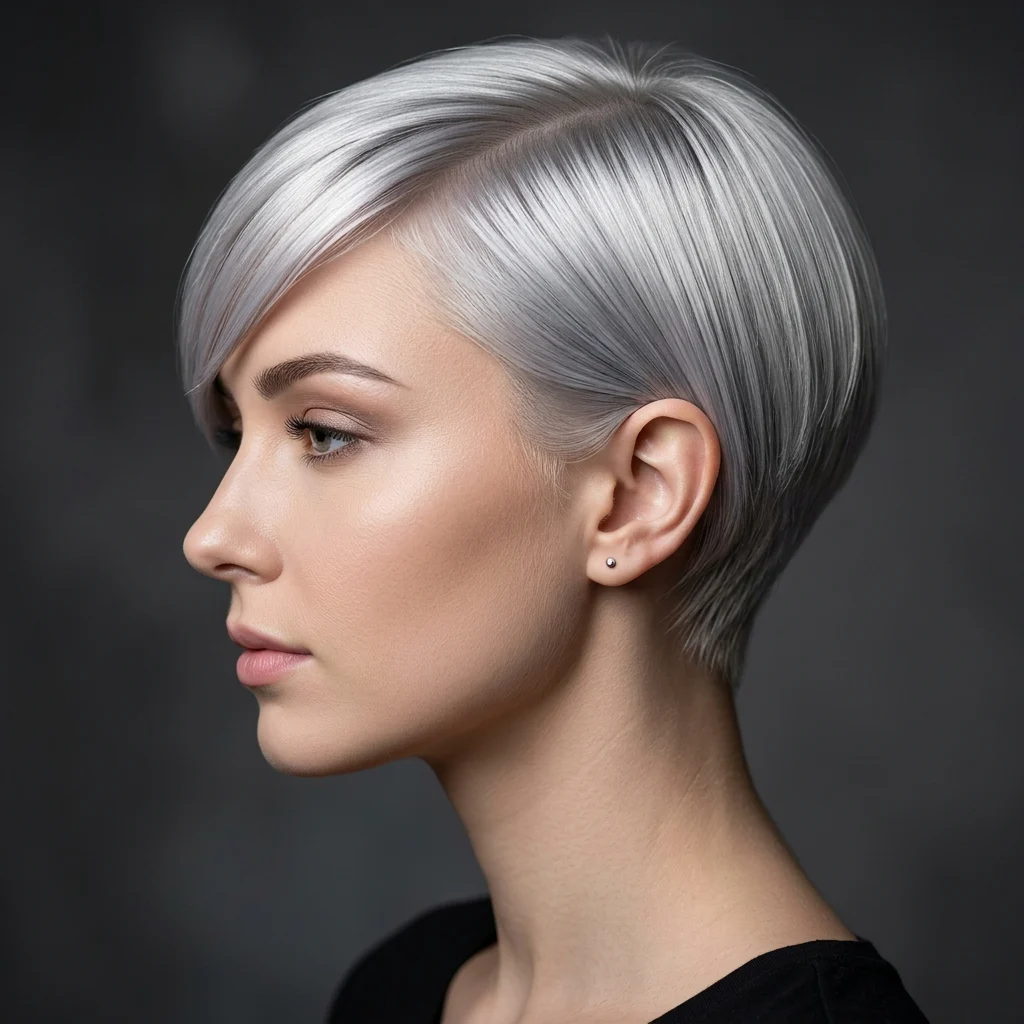 10. Sleek Side Fringe Pixie