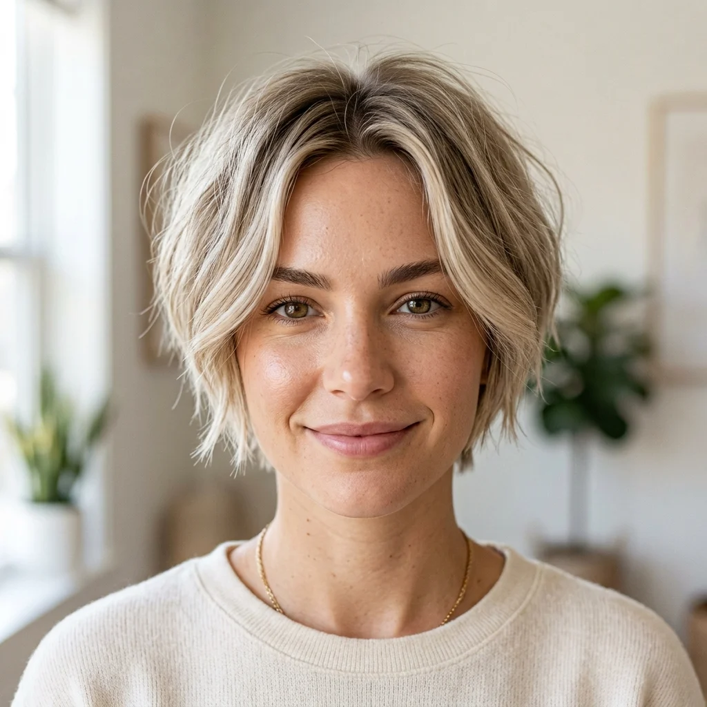 10. Wash and Go Textured Ash Blonde Bixie