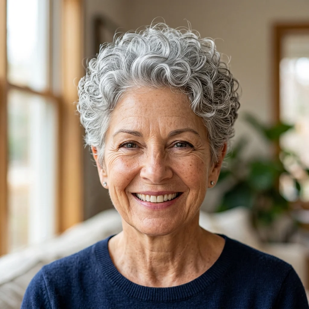 11. Curly Silver Pixie