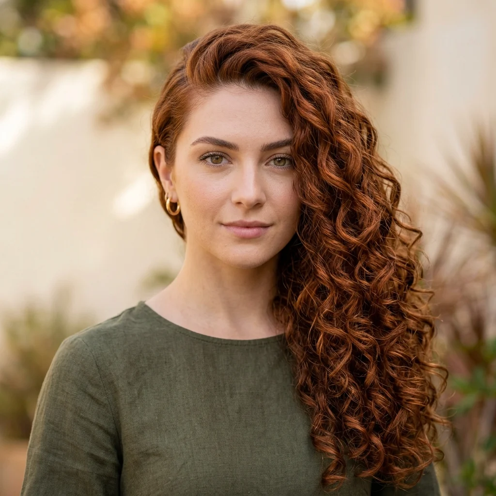 11. Deep Side Part Cascading Curls