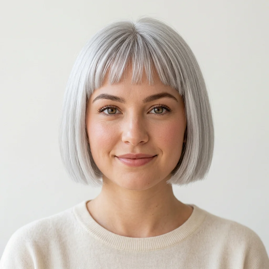 11. Sculpted French Bob for Round Faces