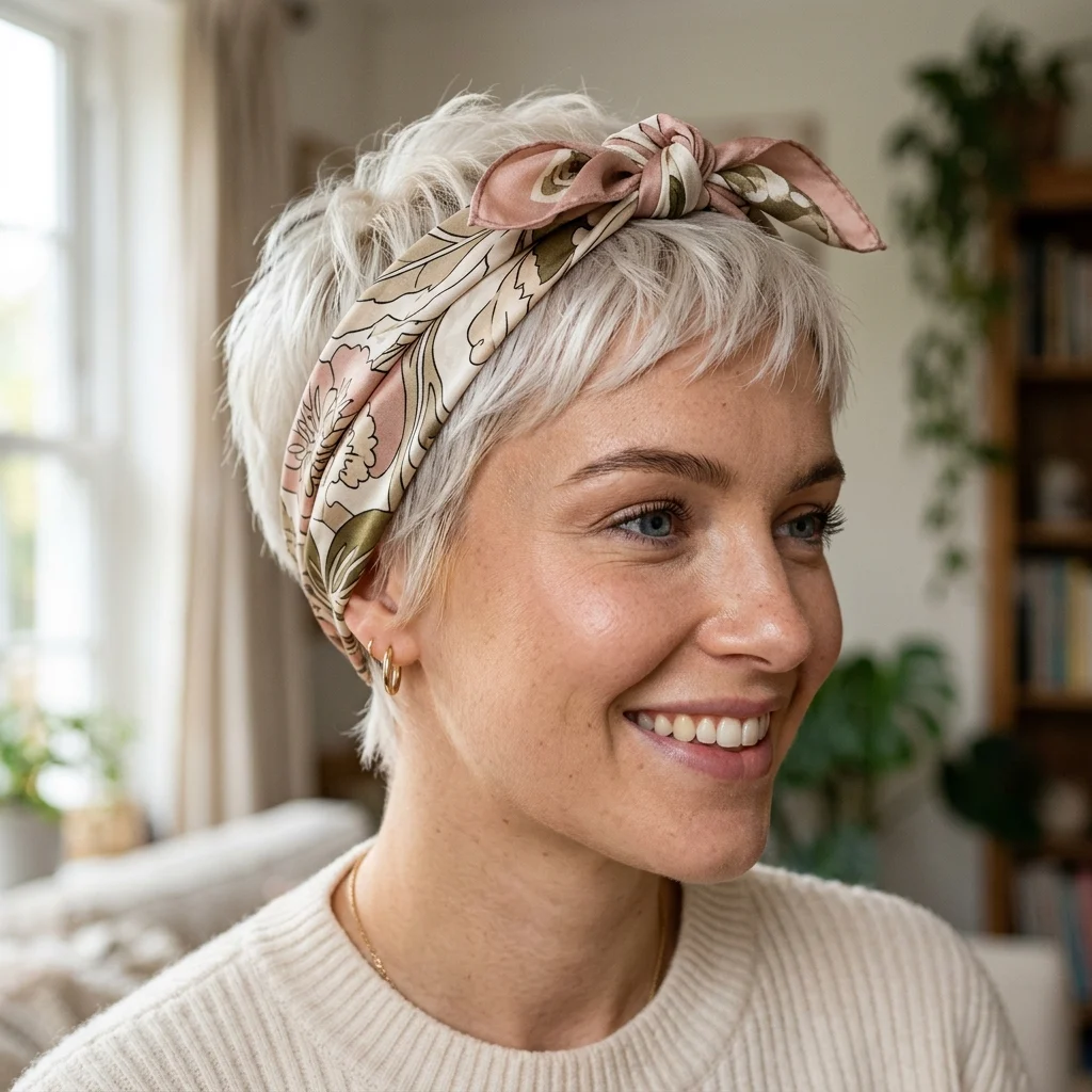 11. Silk Headscarf Styling Accent