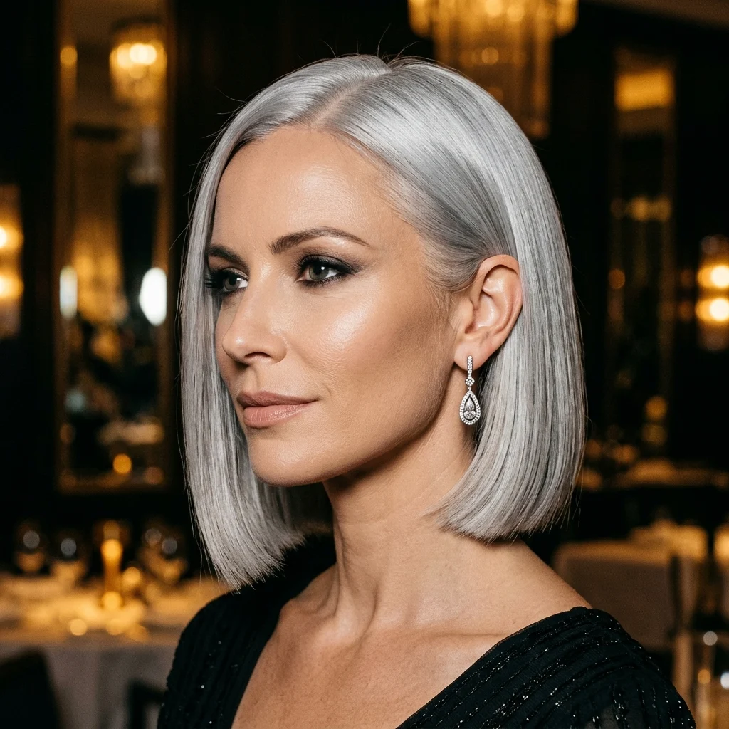 11. Sleek French Bob for Evening Events (LIGHTING)