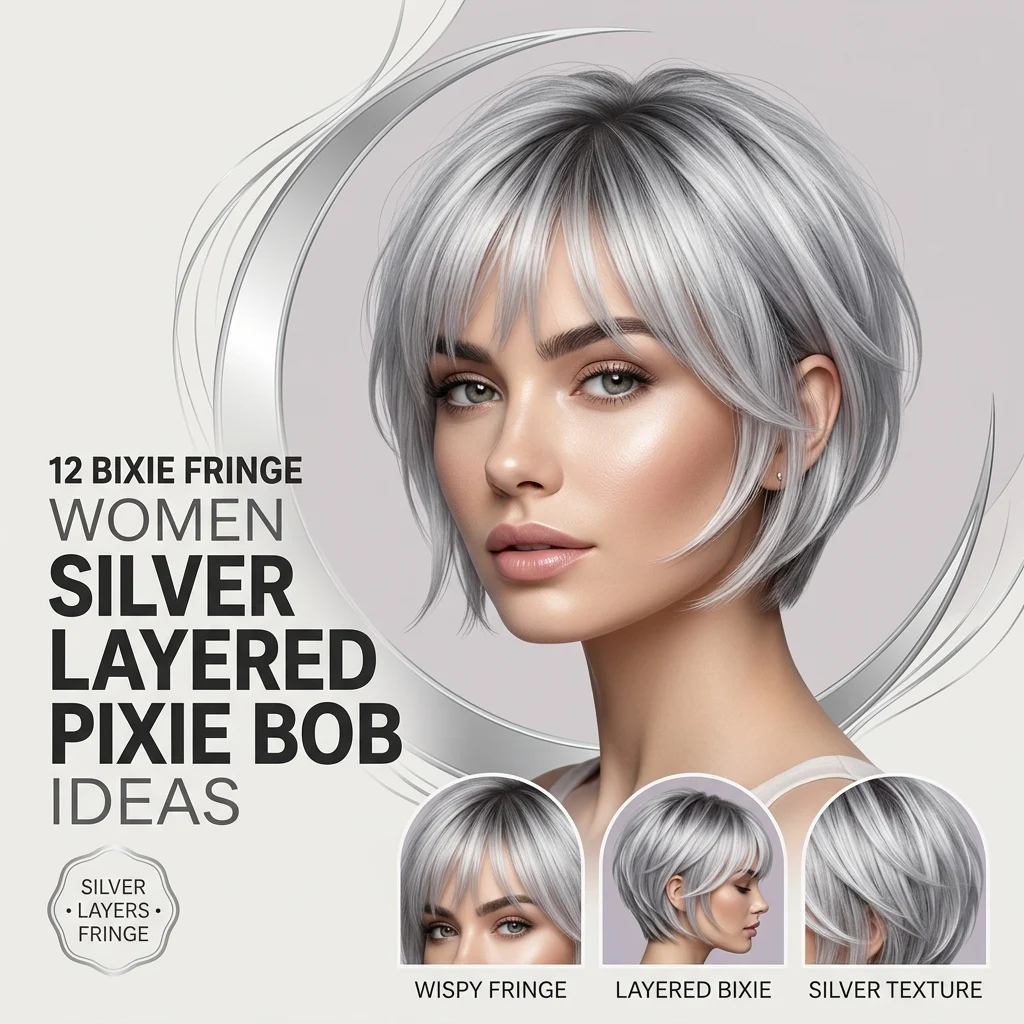 12 Bixie Fringe Women Silver Layered Pixie Bob Ideas