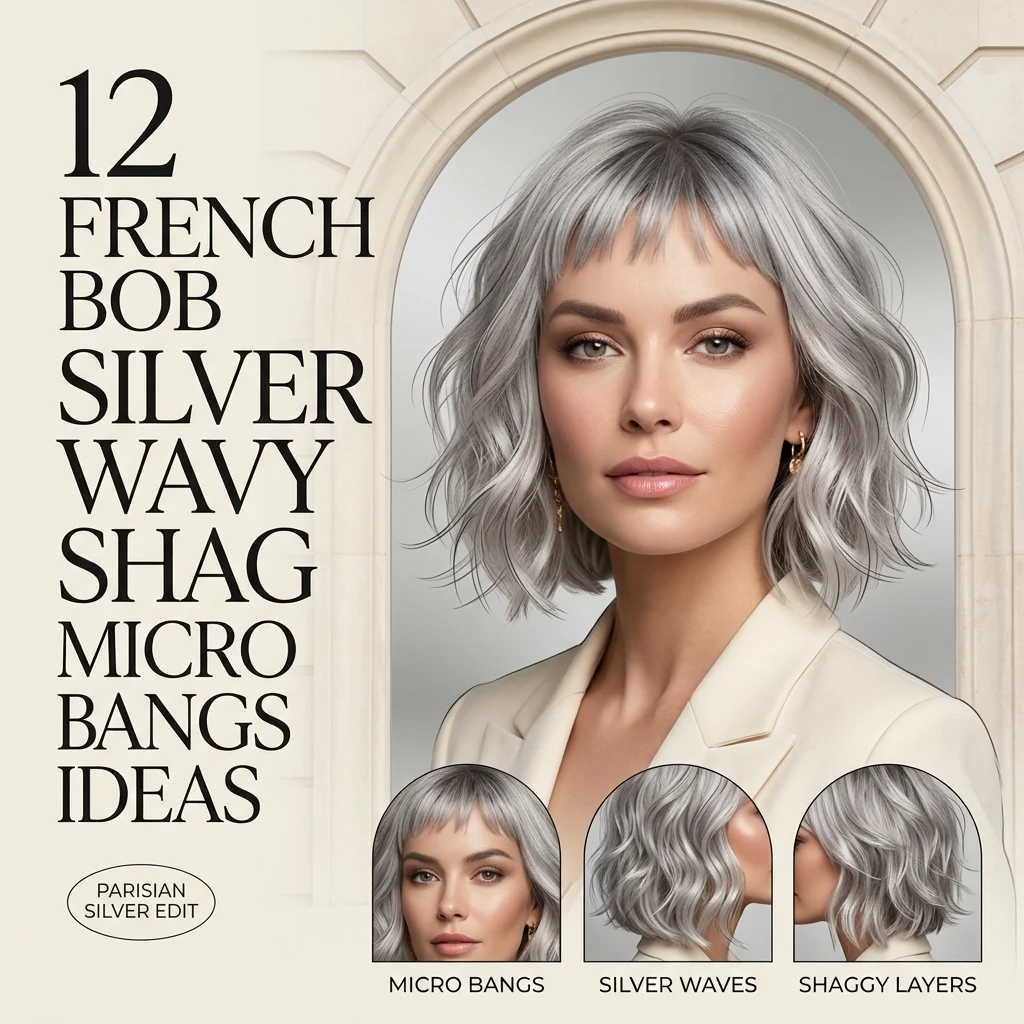 12 French Bob Women Silver Wavy Shag Micro Bangs Ideas