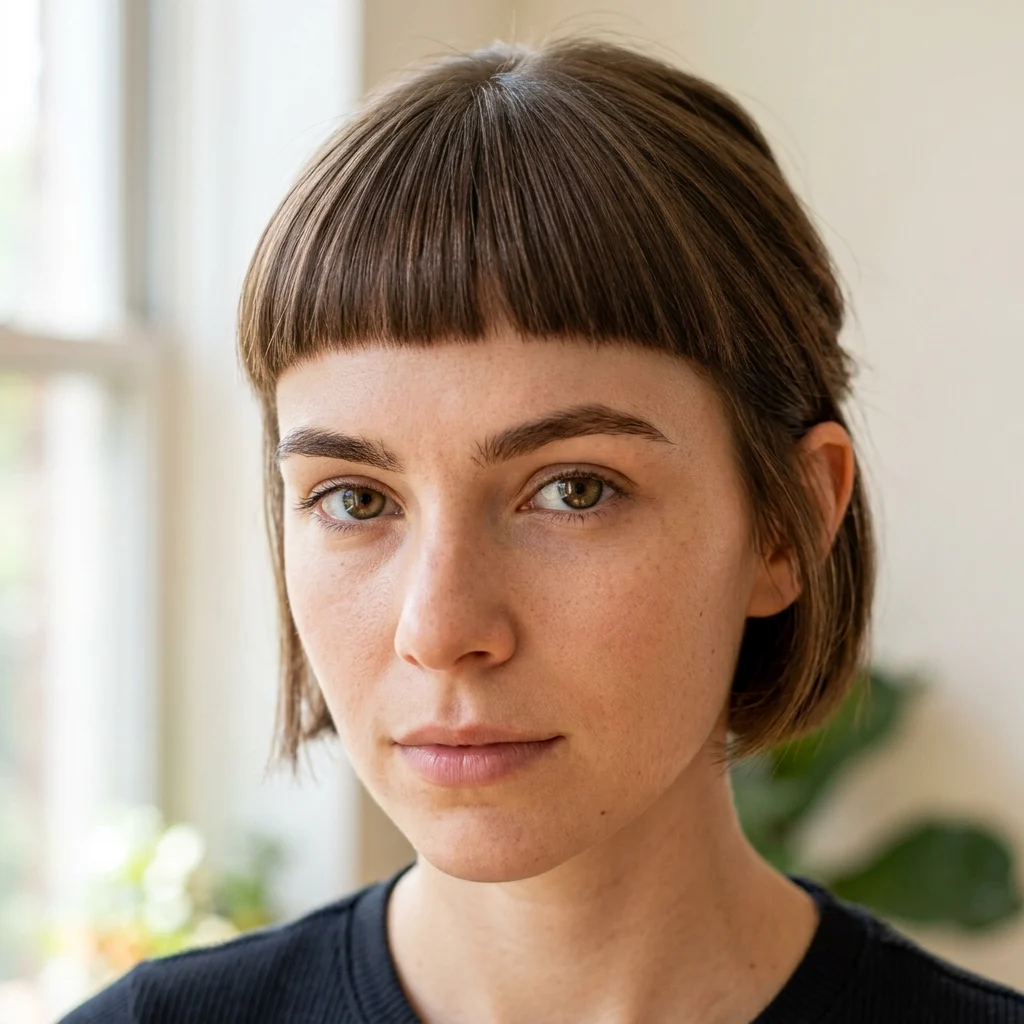 12. Blunt Micro Bangs