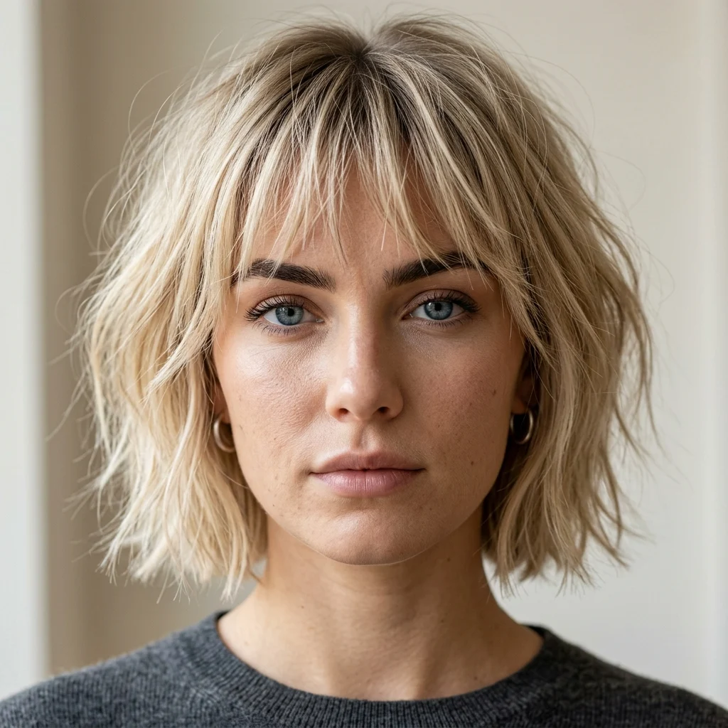 12. Choppy Wispy Fringe for Textured Movement