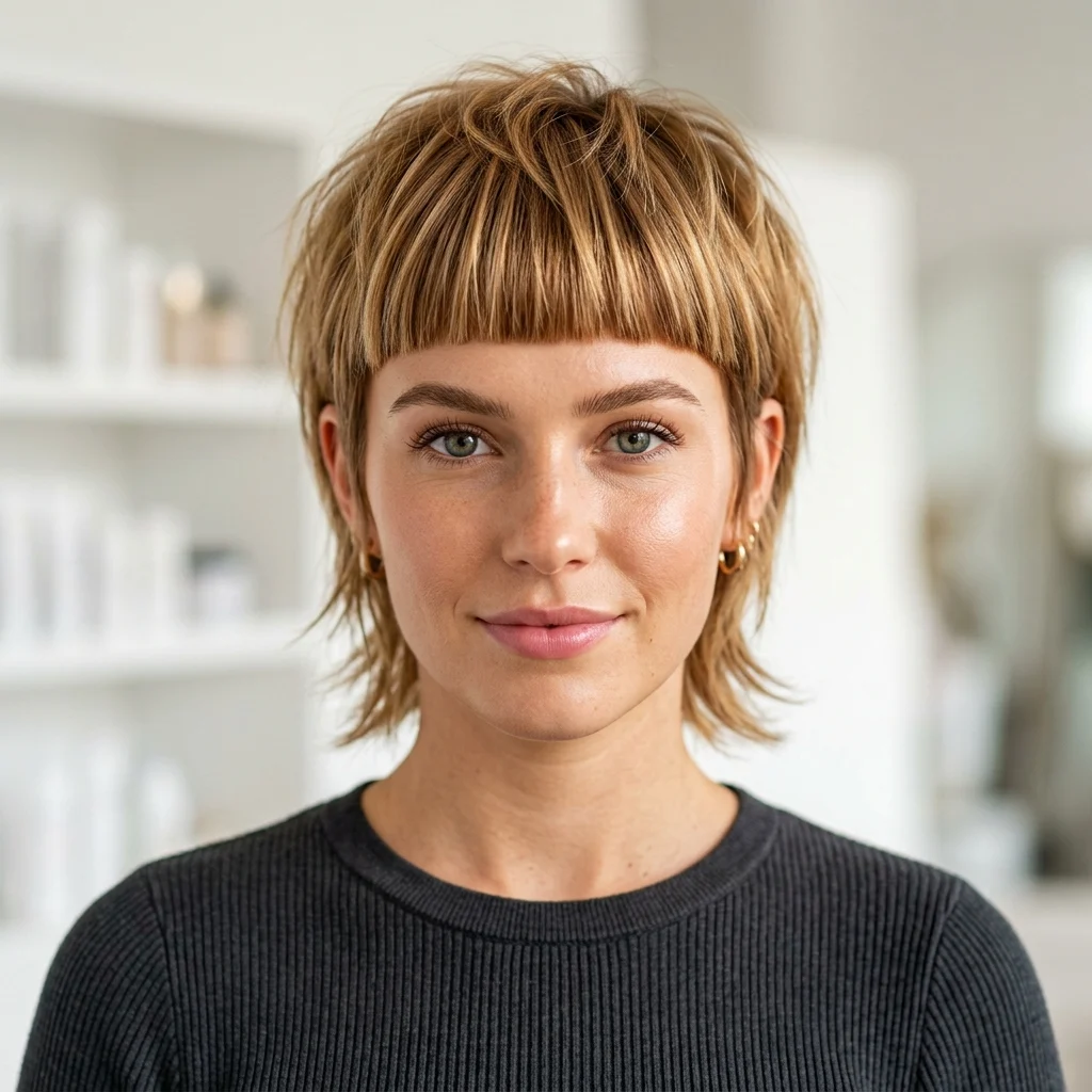 13. Blunt Fringe Within Feathered Layers