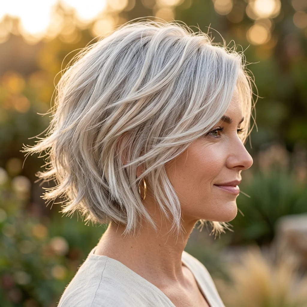 13. Choppy Feathered Layers Bob