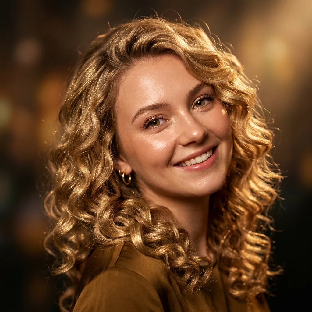 13. Shimmer Spray Finished Soft Curls