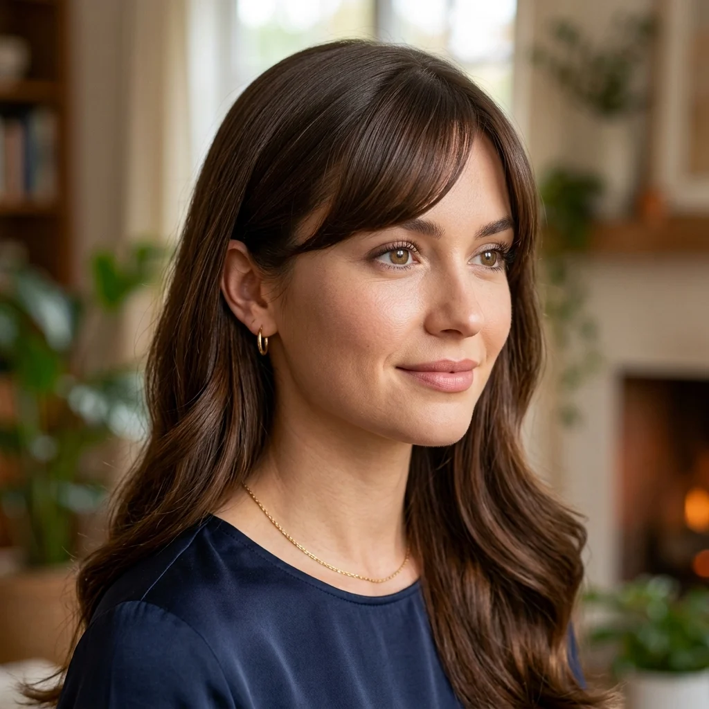 13. Side-Part Bangs